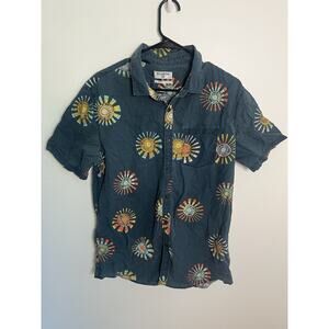 Billabong Men Large Tailored Fit Graphic Sun Collar Shirt Beach Surfer College